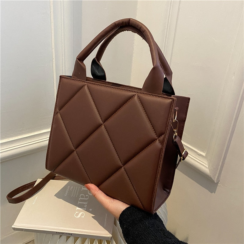 Bolsa Feminina de Algodão Cru - Plaid