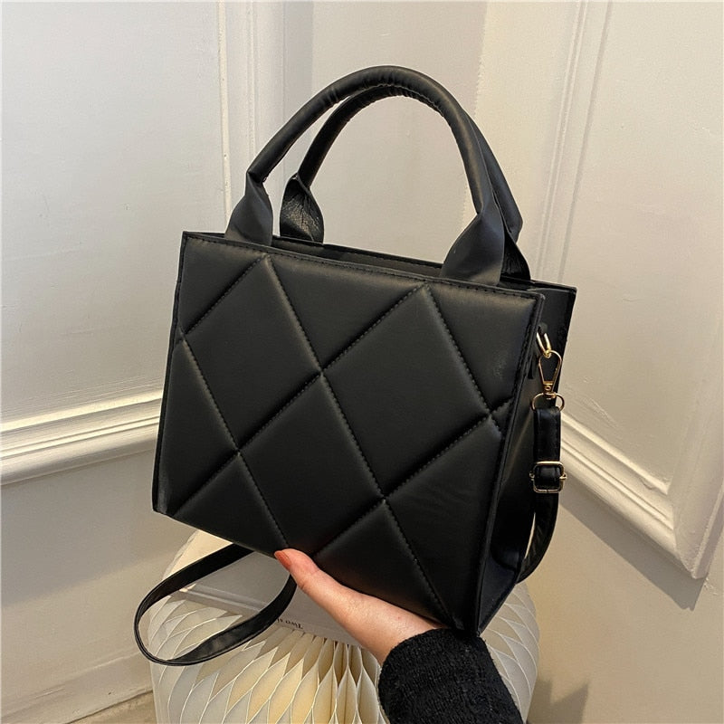Bolsa Feminina de Algodão Cru - Plaid