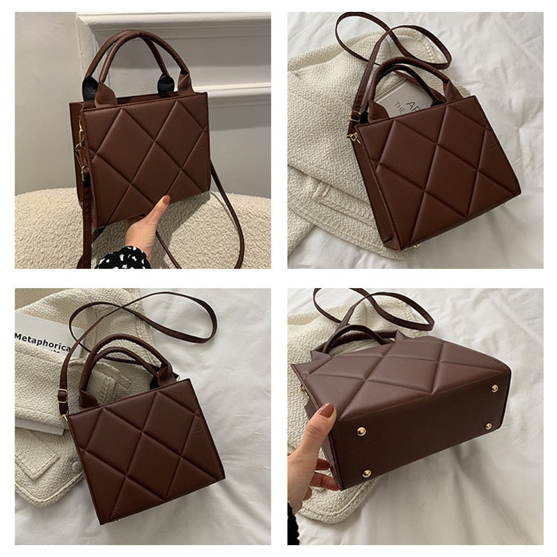 Bolsa Feminina de Algodão Cru - Plaid