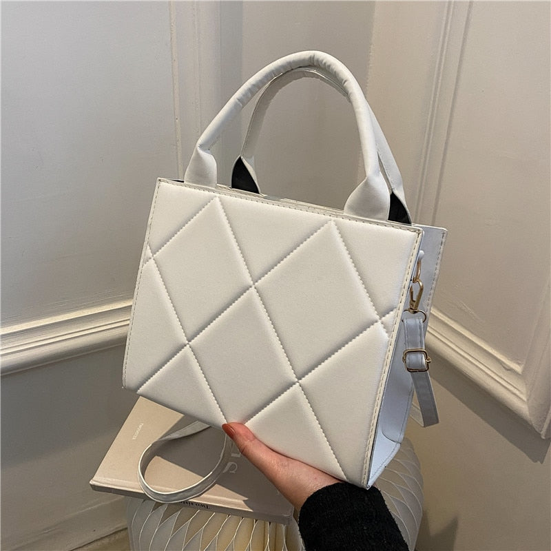 Bolsa Feminina de Algodão Cru - Plaid