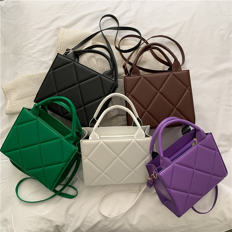 Bolsa Feminina de Algodão Cru - Plaid
